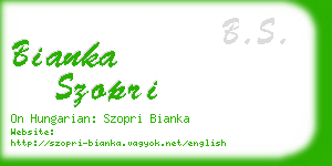 bianka szopri business card